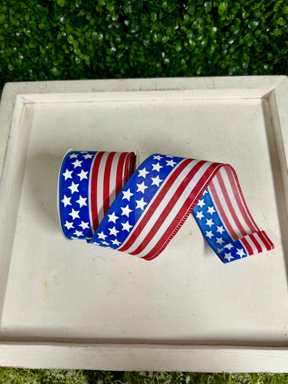 2.5 Inch By 10 Yard Traditional Flag Ribbon