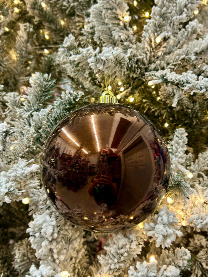 6 Inch Shiny Chocolate Brown Smooth Ball Ornament