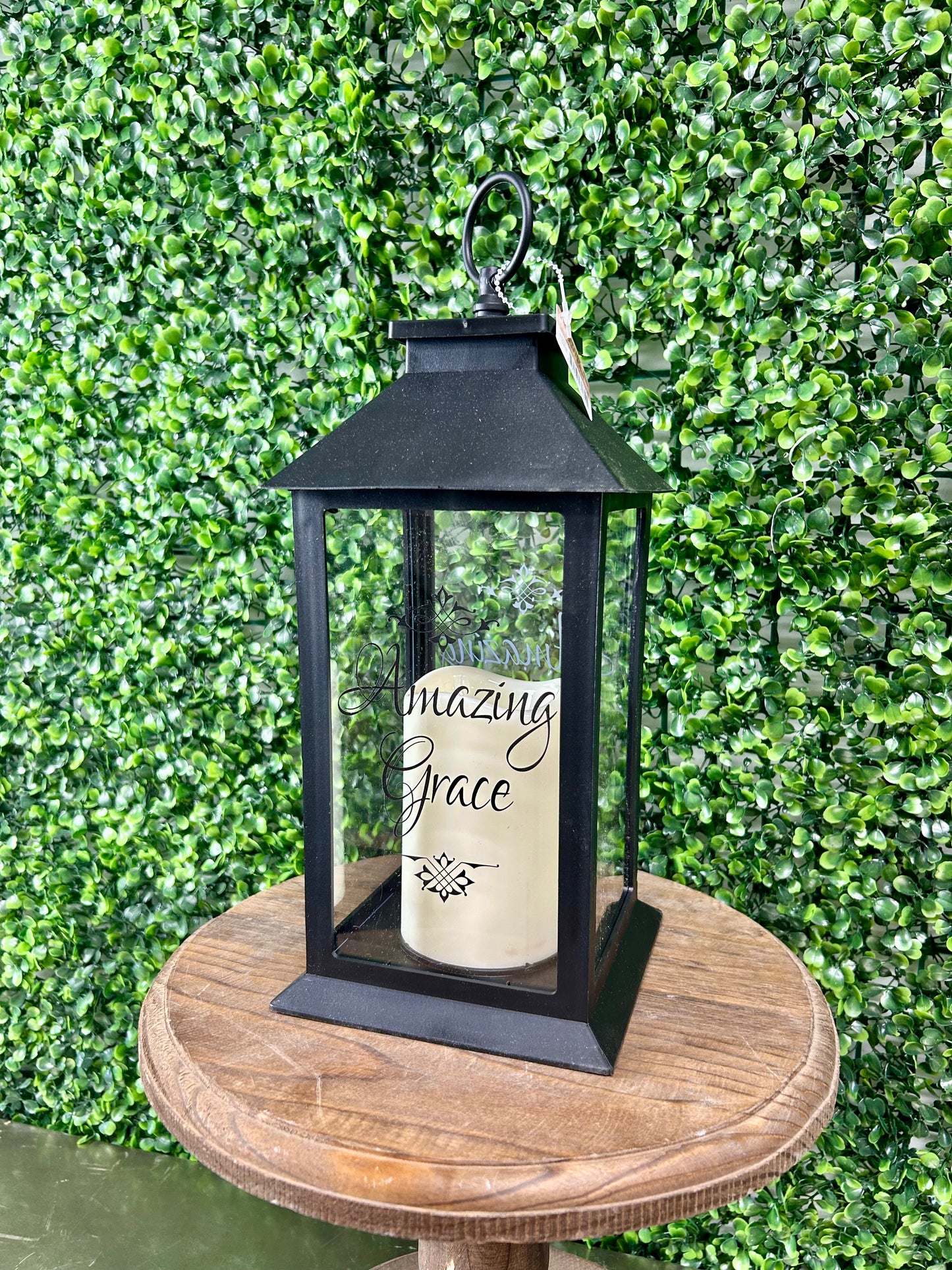12 Inch Amazing Grace Battery Operated Candle Lantern
