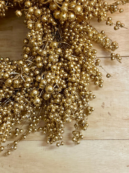 24 Inch Gold Berry Wreath