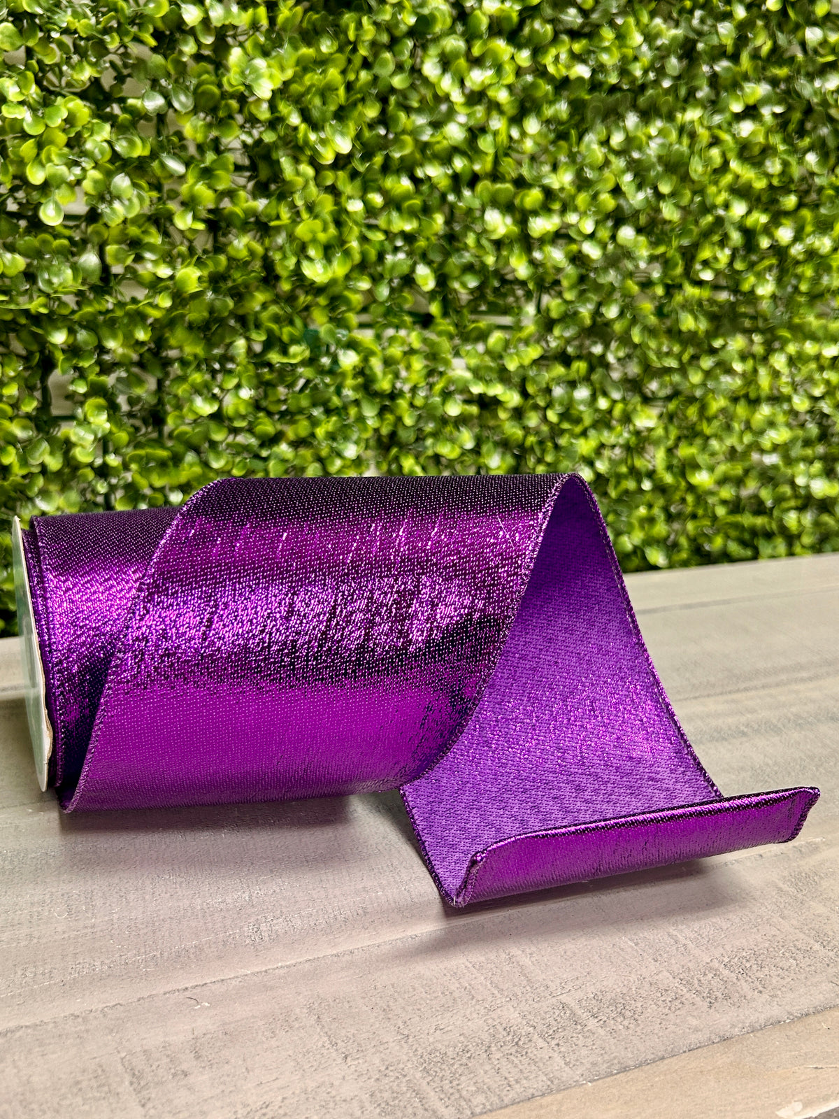 4 Inch By 10 Yard Purple Metallic Ribbon