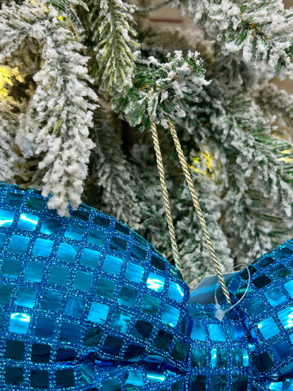 12 Inch Aqua Bow Ornament