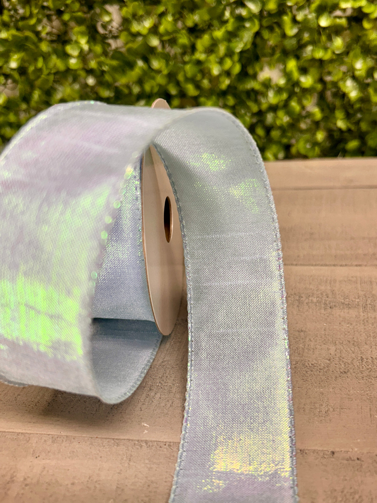 1.5 Inch By 10 Yard Light Blue Iridescent Metallic Ribbon