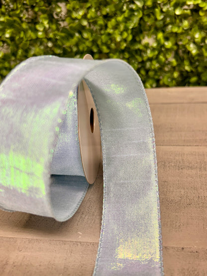 1.5 Inch By 10 Yard Light Blue Iridescent Metallic Ribbon