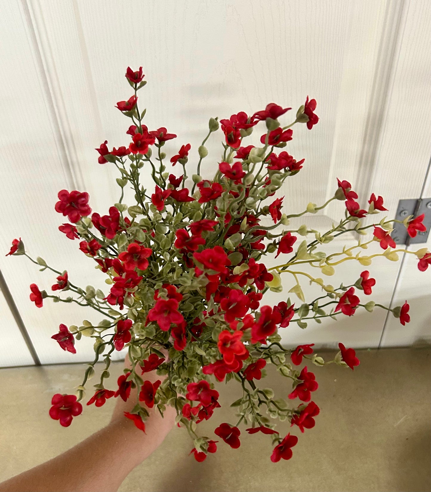 19.5 Inch Red Wax Flower Bush