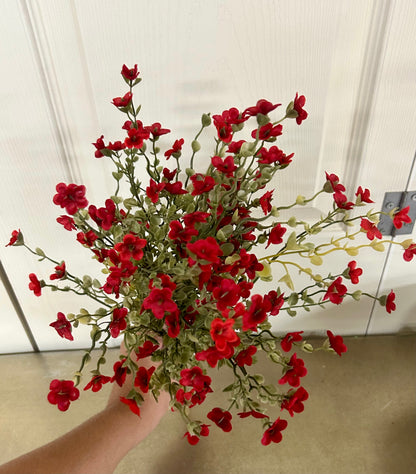 19.5 Inch Red Wax Flower Bush