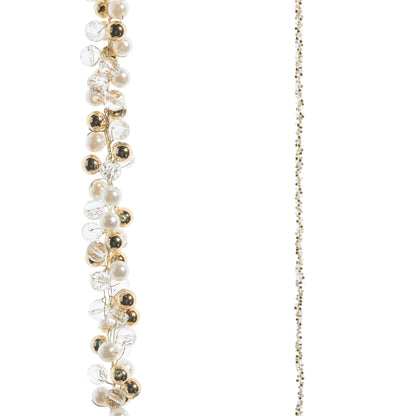 5.5 Foot Pearl Clear Gold Beaded Garland