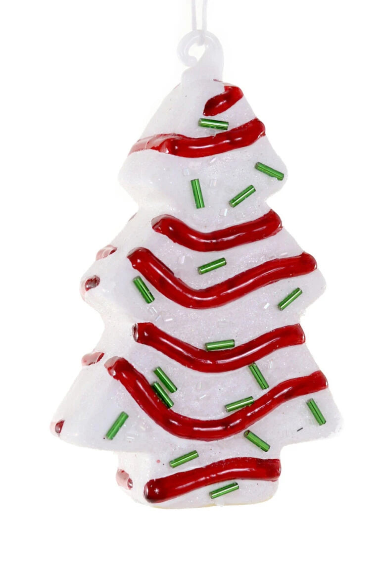 Christmas Tree Cake Glass Ornament