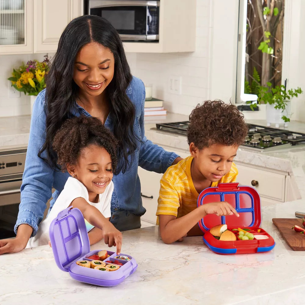 Bentgo Kids' Chill Lunch Box, Bento-Style Solution, 4 Compartments & Removable Ice Pack Purple