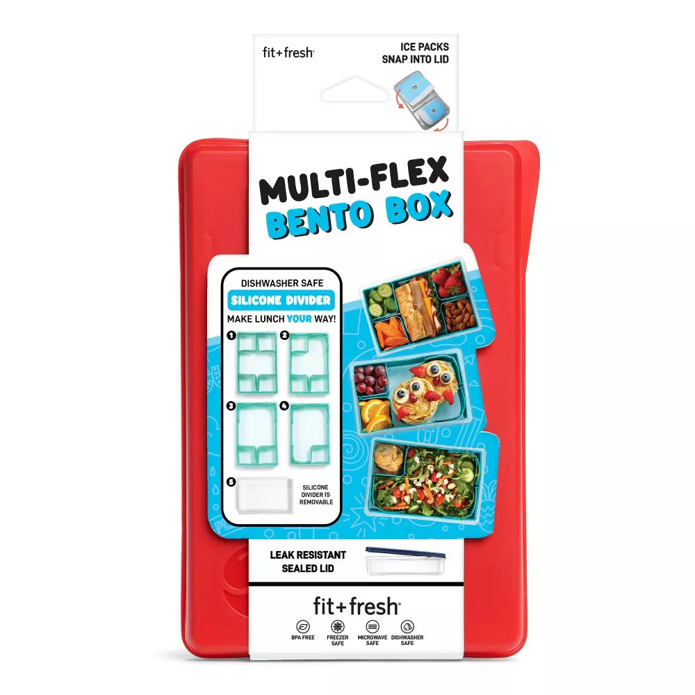 Fit & Fresh Multi Flex Bento with 2 Ice Packs Red