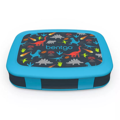 Bentgo Kids' Prints Leakproof, 5 Compartment Bento-Style Lunch Box Dinosaurs