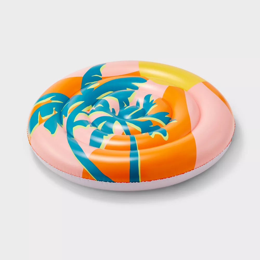 Sun Squad Palm Tree Inflatable Round Pool Float