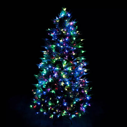 Aurio Pre Lit LED Deluxe Kensington Fir Artificial Christmas Tree Multicolor Lights Open Box