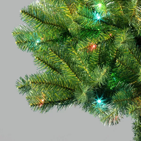 Wondershop 7.5 Foot Slim Alberta Spruce With Bi-Color LED Lights Artificial Christmas Tree Open Box