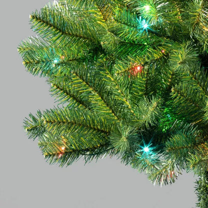 Wondershop 7.5 Foot Slim Alberta Spruce With Bi-Color LED Lights Artificial Christmas Tree Open Box