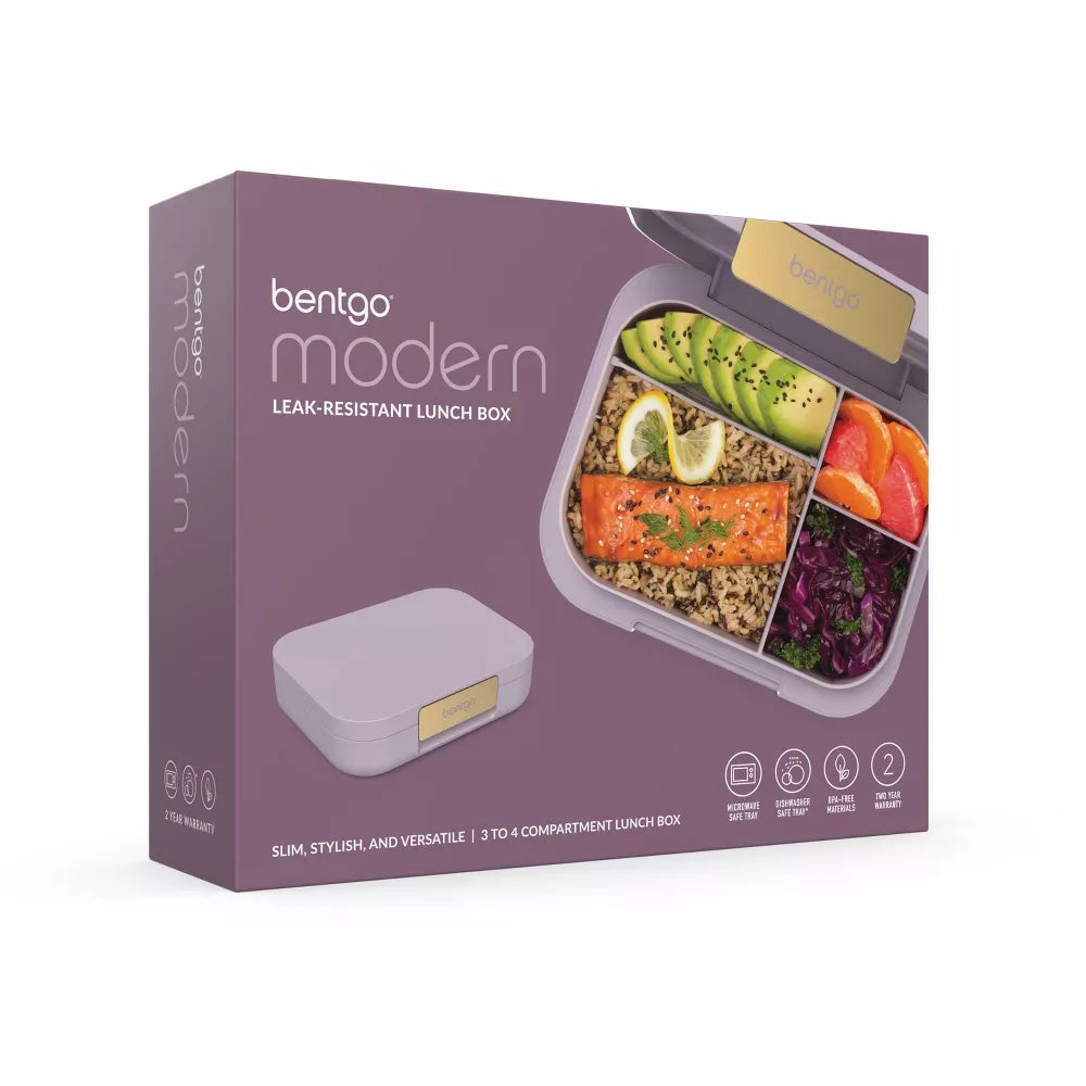 Bentgo Modern 4 Compartment Bento Style Leakproof Lunch Box Purple