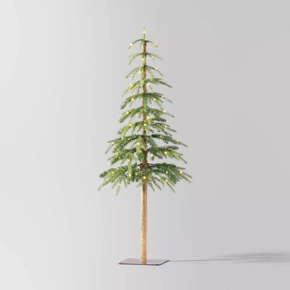Wondershop 4' Pre-Lit LED Downswept Alpine Balsam Mini Artificial Christmas Tree Warm White Dew Drop Lights Open Box