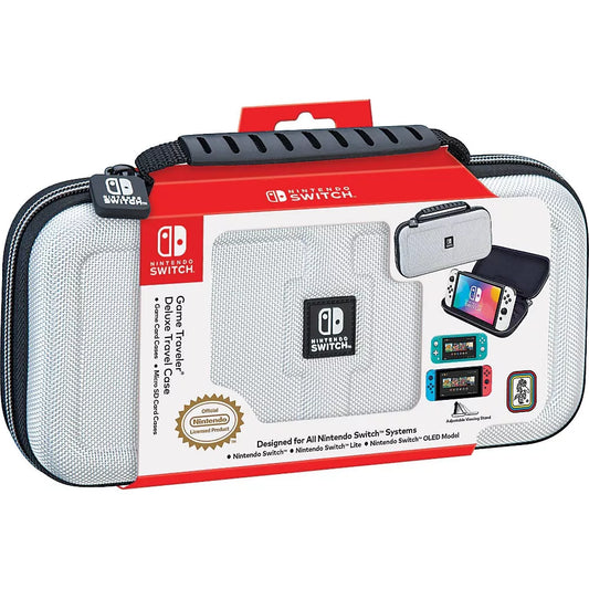 Nintendo Switch Game Traveler Deluxe Travel Case Light Gray Open Box