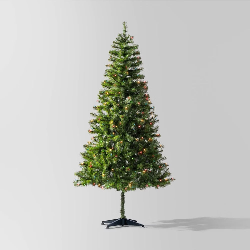 Wondershop 6.5' Pre-lit Alberta Spruce Artificial Christmas Tree Multicolor Lights OPEN BOX