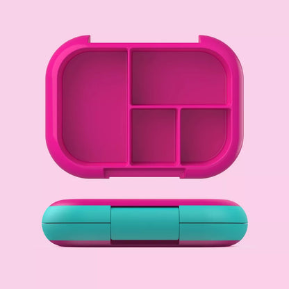 Bentgo  Kids' Chill Lunch Box, Bento-Style Solution, 4 Compartments & Removable Ice Pack Pink And Teal