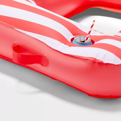 Sun Squad Red And White Inflatable Lounge Chair Float