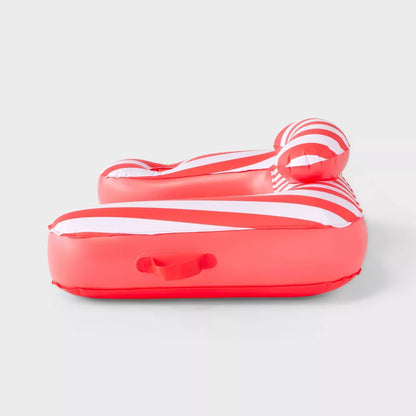 Sun Squad Red And White Inflatable Lounge Chair Float