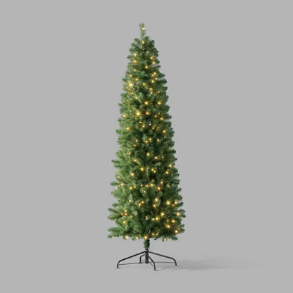 Wondershop 7.5 Foot Slim Alberta Spruce With Bi-Color LED Lights Artificial Christmas Tree Open Box