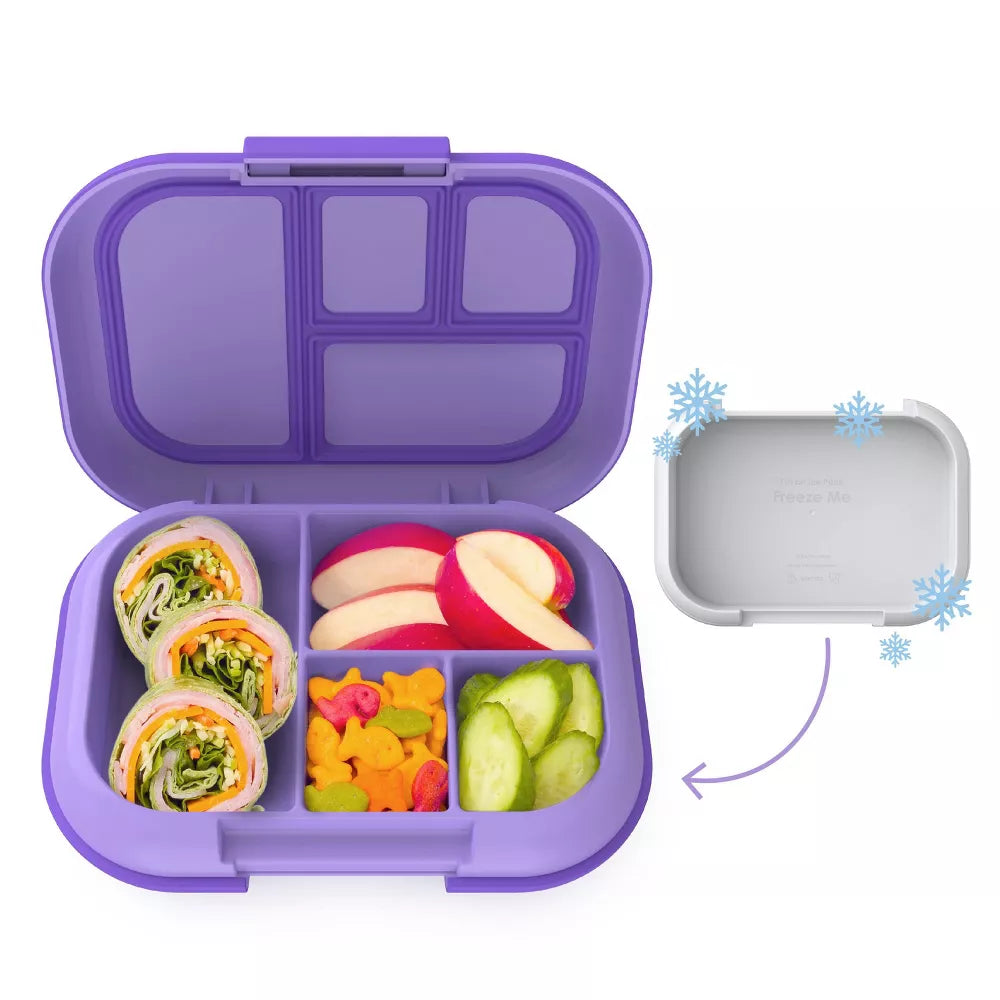 Bentgo Kids' Chill Lunch Box, Bento-Style Solution, 4 Compartments & Removable Ice Pack Purple