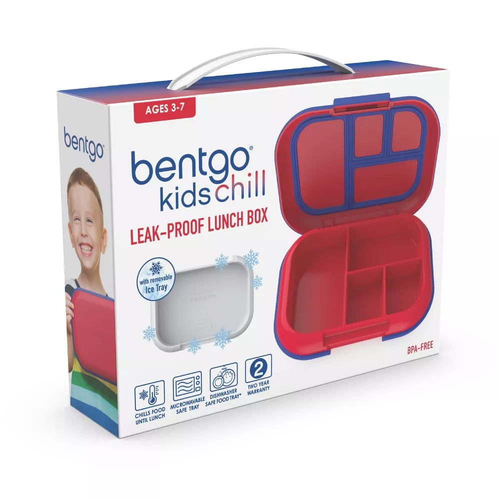 Bentgo Kids' Chill Lunch Box, Bento-Style Solution, 4 Compartments & Removable Ice Pack