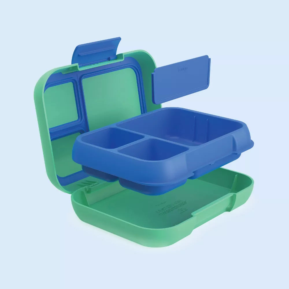 Bentgo Pop Leakproof Bento-Style Lunch Box with Removable Divider-3.4 Cup Green And Blue