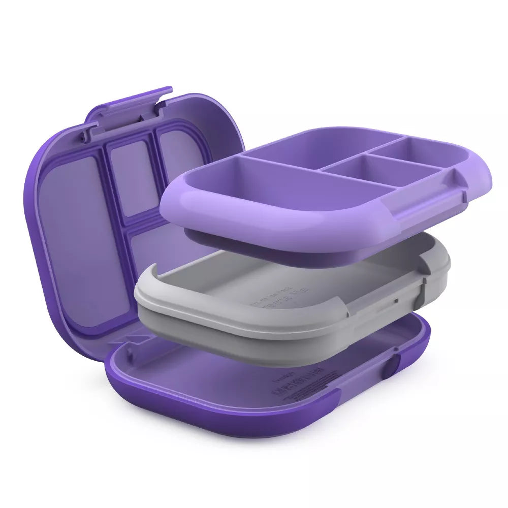 Bentgo Kids' Chill Lunch Box, Bento-Style Solution, 4 Compartments & Removable Ice Pack Purple