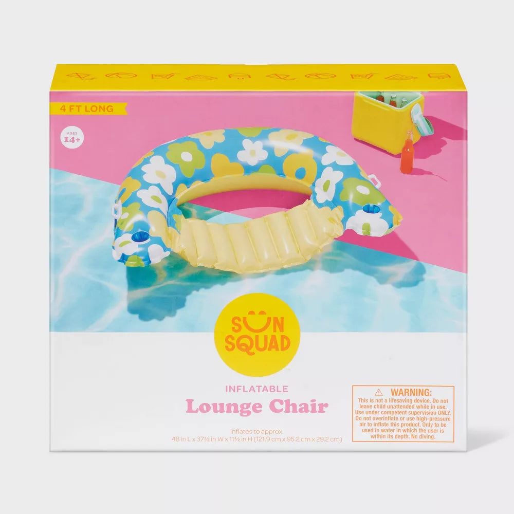 Sun Squad Blobby Daisy Inflatable Lounge Pool Chair