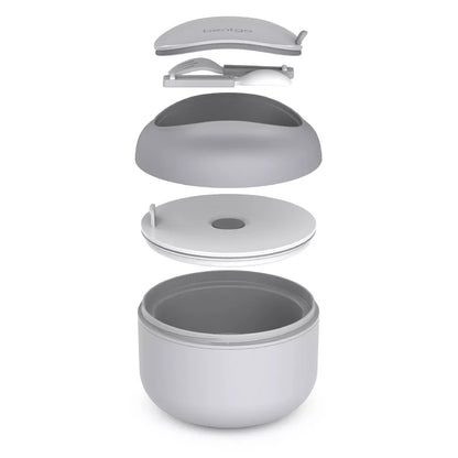 Bentgo Bowl Gray Insulated Leakproof Bowl with Collapsible Utensils & Snack Compartment