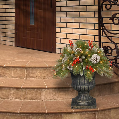 18 Inch Frosted Berry Urn Filler with Battery Operated Warm White LED Lights Open Box