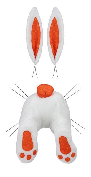 25 Inch Orange And White Bunny Wreath Kit