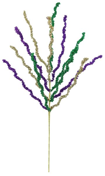 32 Inch Mardi Gras Glitter Swirl Spray