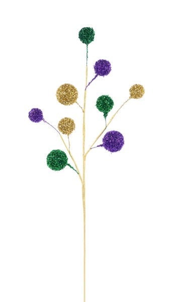 26 Inch Mardi Gras Glitter Ball Spray