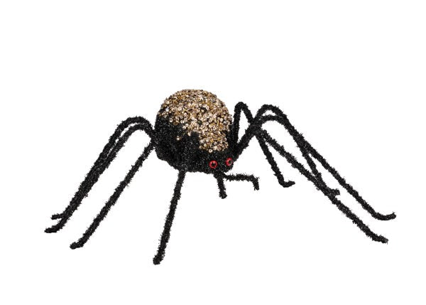 16.5 Inch Black And Champagne Beaded Spider