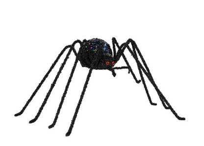 18.5 Inch Black Iridescent Beaded Spider