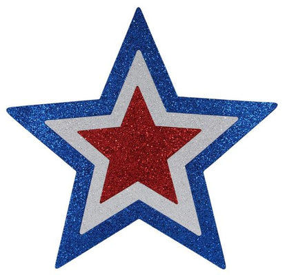 Red White And Blue Glittered Eva Foam Star