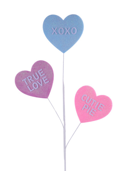 27.5 Inch Glitter Conversation Hearts Spray