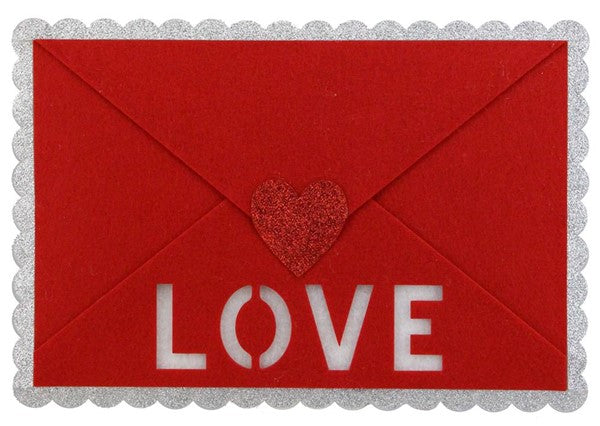 13 Inch Felt Red And White Love Envelope