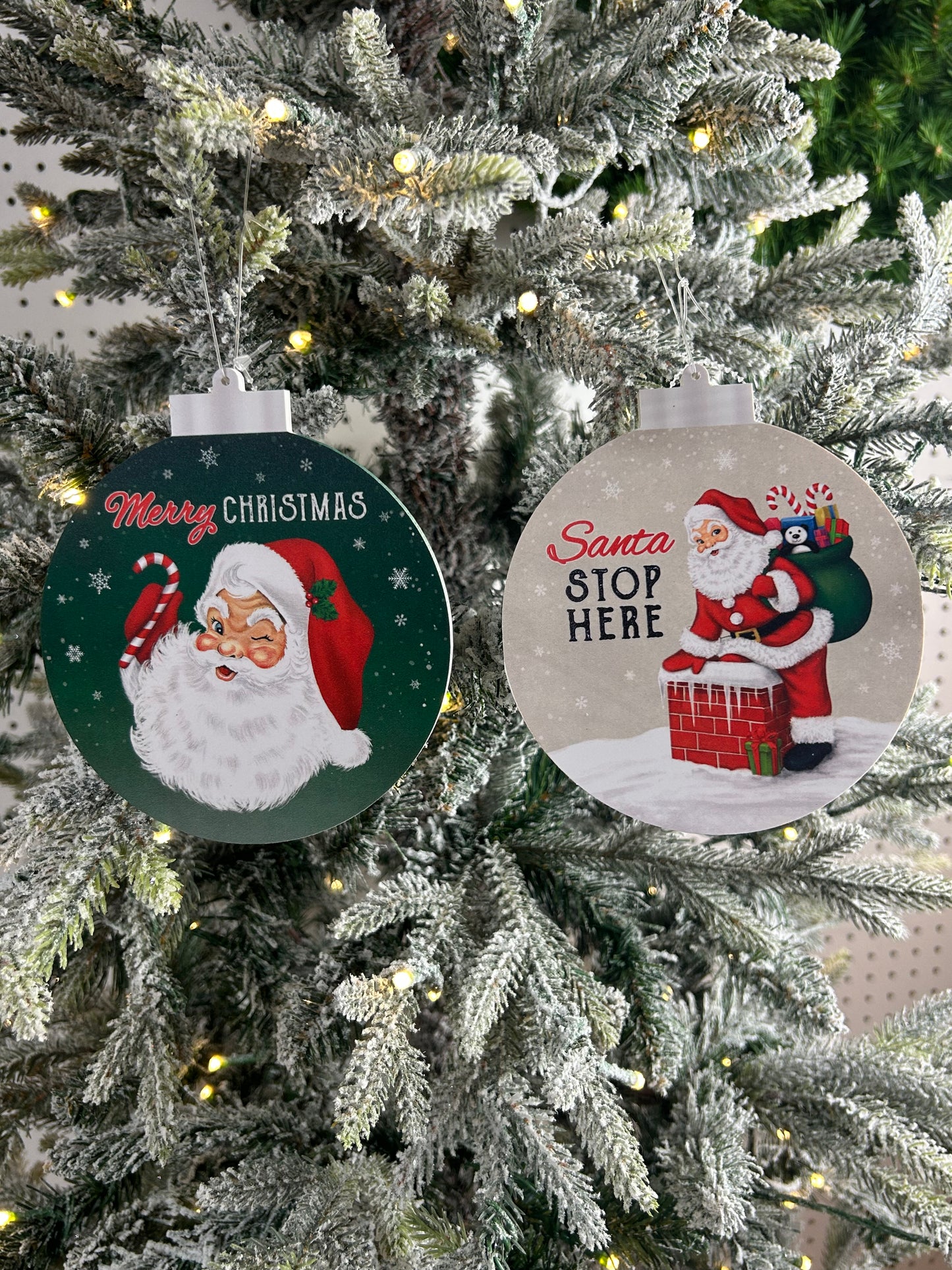 5.5 Inch Double Sided Santa Ornament Two Styles