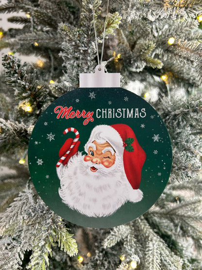 5.5 Inch Double Sided Santa Ornament Two Styles