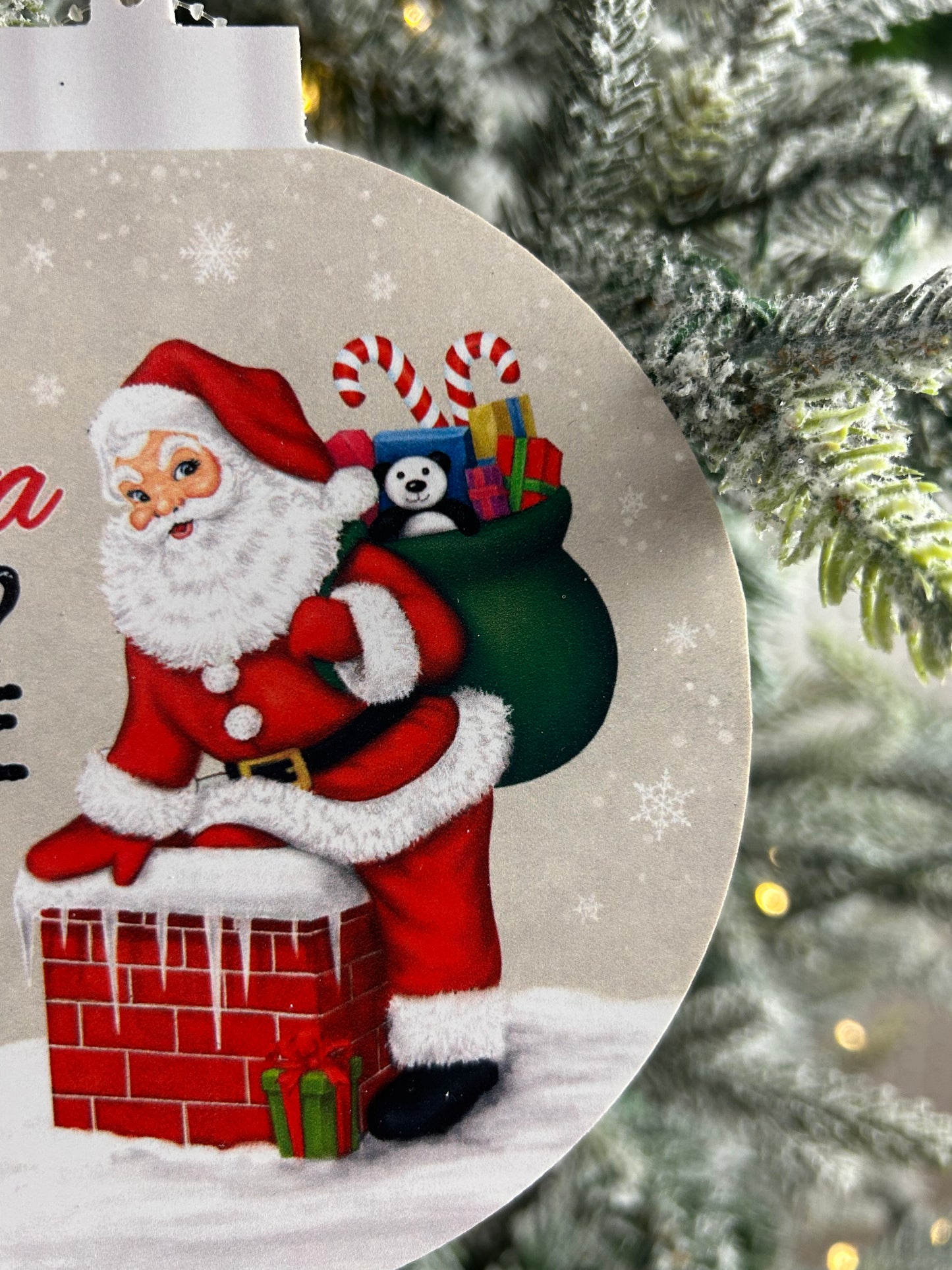 5.5 Inch Double Sided Santa Ornament Two Styles