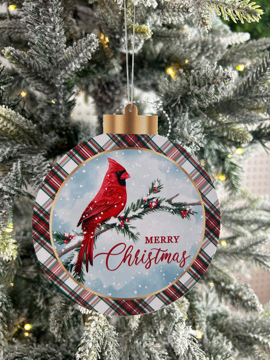 5.5 Inch Double Sided Christmas Cardinal Ornament