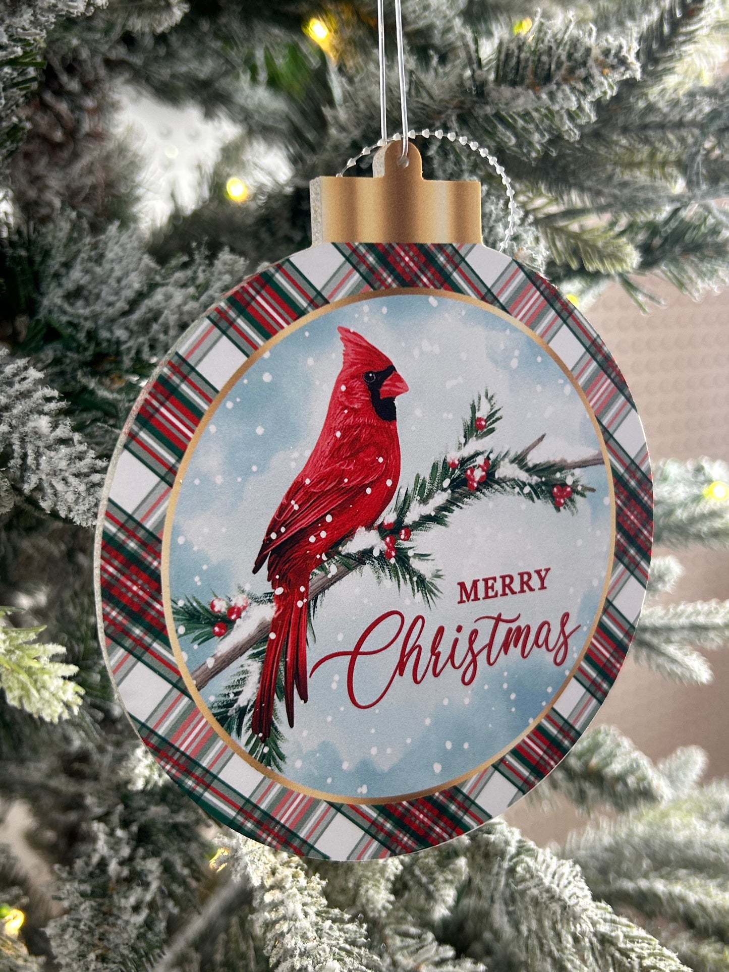 5.5 Inch Double Sided Christmas Cardinal Ornament