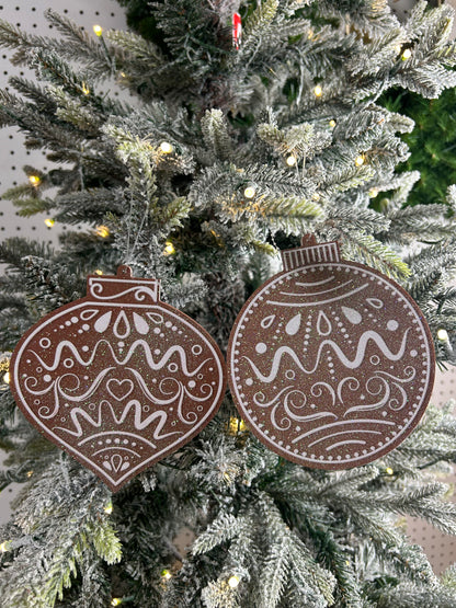 5.5 Inch Double Sided Gingerbread Cookie Ornament Two Styles