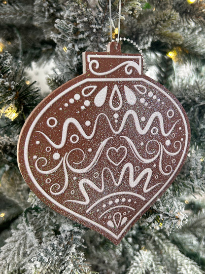 5.5 Inch Double Sided Gingerbread Cookie Ornament Two Styles