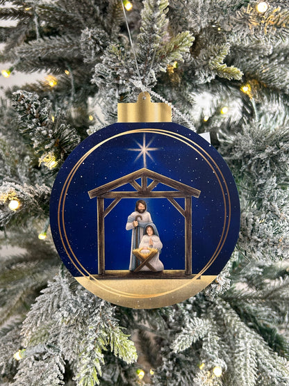 5.5 Inch Double Sided Nativity And Angel Ornaments Two Styles